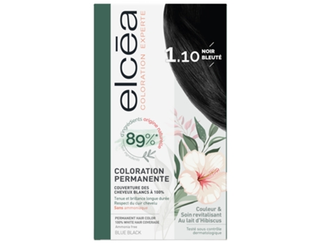 Coloração de mancha permanente especializada: 1,10 preto azulado ELCÉA