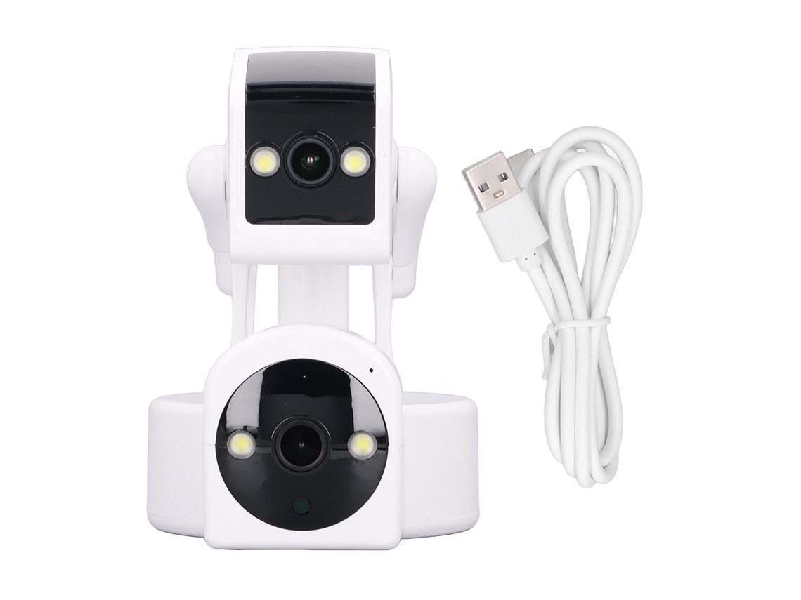 Câmera Wifi Indoor Sem Fio 3mp Hd 1080p Visão Noturna Segurança Residencial Rastreamento 2 Vias Áudio Sirene