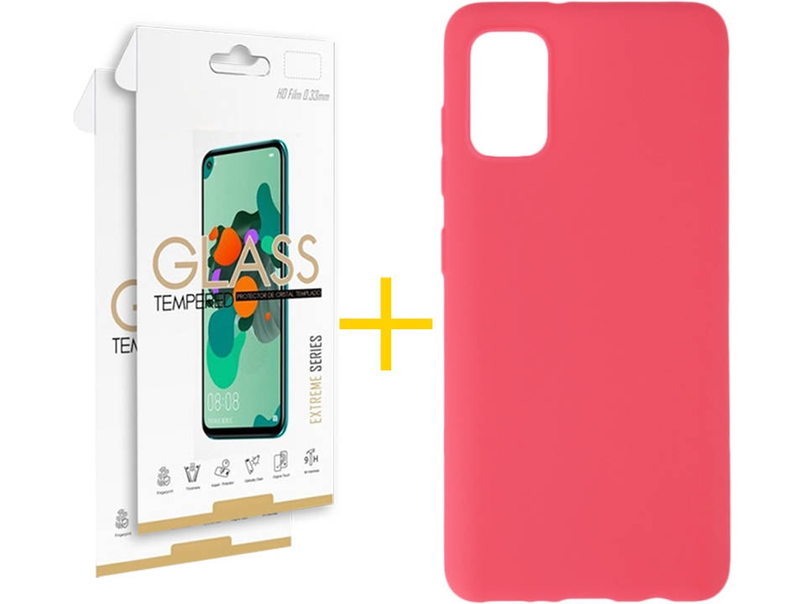 Kit Capa e 2 Películas Samsung Galaxy A51 5G SKYHE Liso (Rosa)