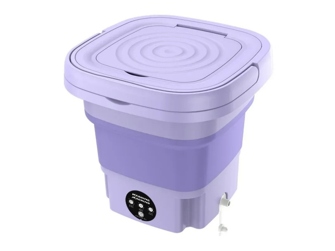 8l Máquina De Lavar Portátil Dobrável, Com 3 Modos De Limpeza Profunda Meia Lavagem Automática, Roxo