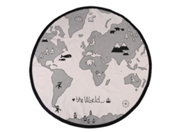 Tapete de atividades redondo para bebês com mapa-múndi, ideal para engatinhar, 135 cm.