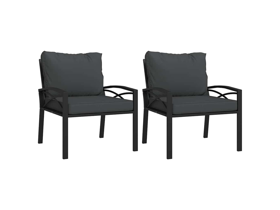 Garden Chair, Garden Chairs Vidaxl Preto Aço (n/a)
