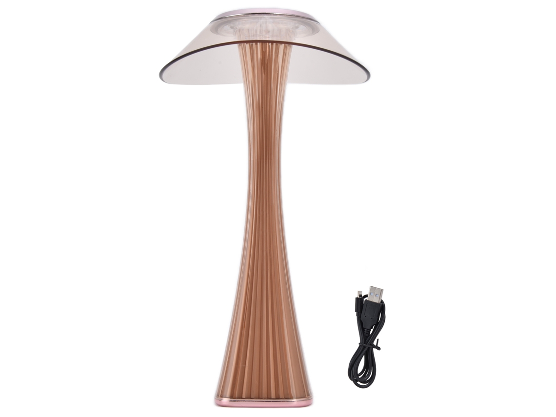 2026 lâmpada de Mesa Led com Cintura Pequena, Regulável Suave, Toque e Carga Usb, Luz Decorativa Dourado Rosa