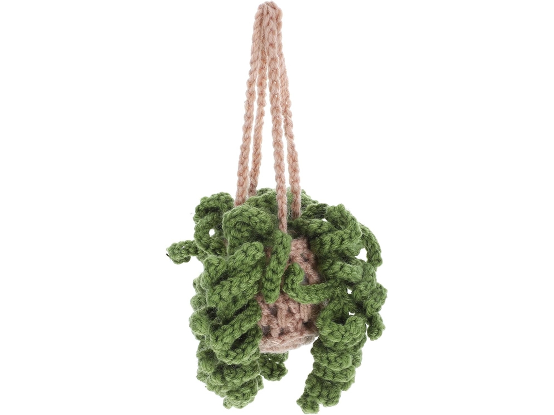 Pingente Decorativo Healeved em Lã Crocheada Verde com Design Exclusivo, Estilo Espelho, para Interior de Carro. CHABERLU