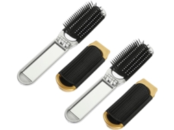Escovas De Cabelo Dobráveis, Escova Desembaraçadora Compacta, Espelho Portátil, Conjunto De 4 Peças Em Abs Para Mulheres