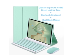 Capa Para Lenovo Tab K11 Gen 2 (11") 2025, Com Teclado Inteligente Removível, Fina Em Pele.rato Carregamento Modo Duplo Verde Claro Hexinyigjly