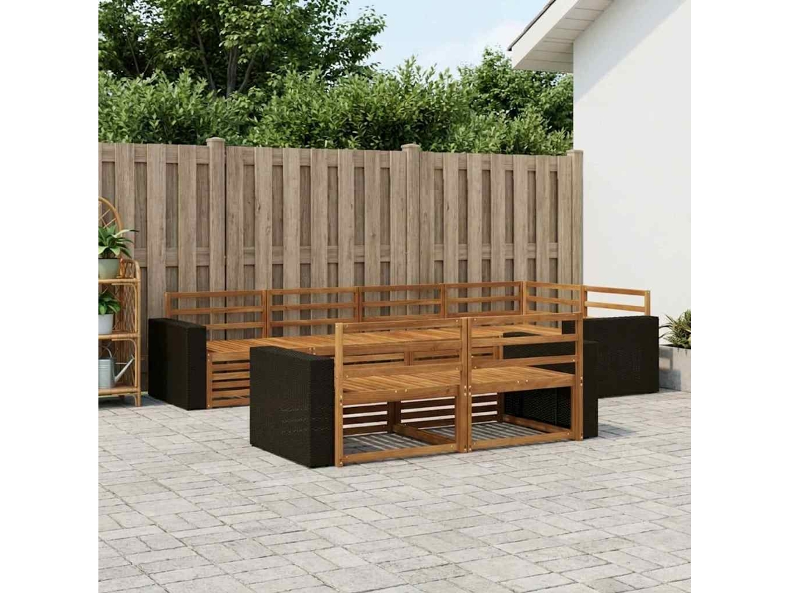 Vidaxl Conjunto De Sofás Para Exterior 7 Unid. Natural