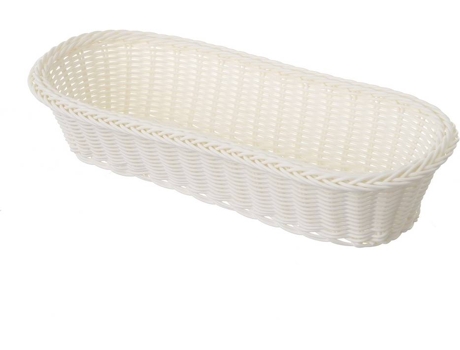 Cesta De Polietileno Branca Trenzada Oval (30x15x8 cm)