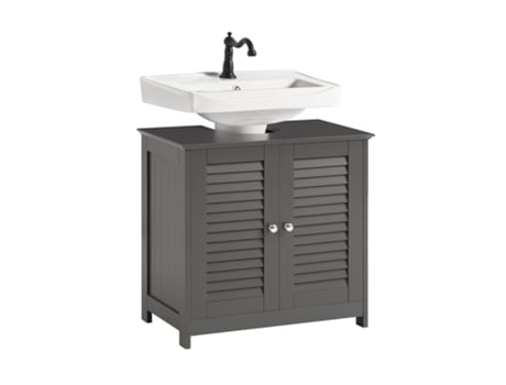 Armário de Casa de Banho SOBUY (60 x 35 x 58 cm - MDF - Cinzento)