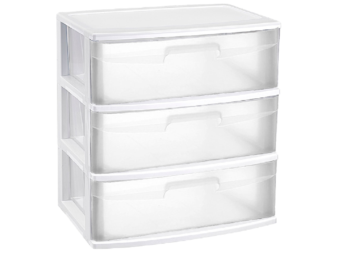 Tradineur Gaveta Organizadora Nilo Ideal Para Casa Ou Trabalho Fabricação De Plástico 3 Gavetas Translúcidas 61 X 56 X 40 Cm Cor Branco Acan