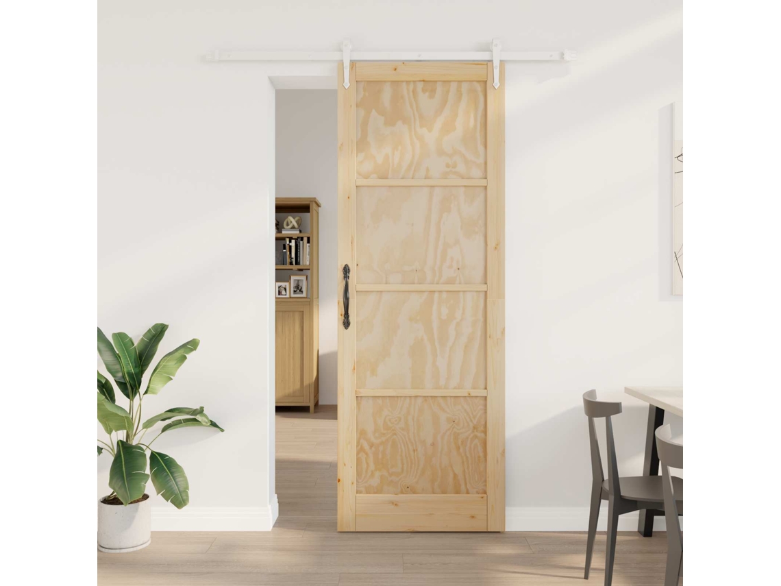 Vidaxl Porta Deslizante Orkdal Natural E Branco 83 X 232 Cm