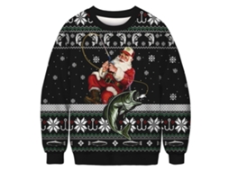 Roupas de Natal com Decote Redondo Manga Comprida Pulôver Moletom Roupa de Casal M