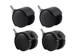 Peças De Rodas Giratórias Para Cadeira De Escritório, Substituição De Nylon E Plástico Com Freio Preto Aquaforge