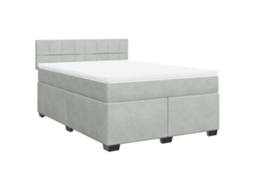 Cama com Molas e Colchão Veludo Cinzento Claro MAISON EXCLUSIVE (160x200 cm)