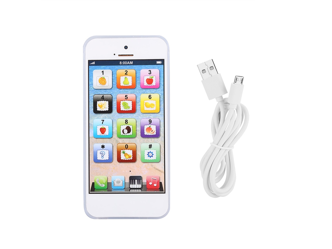 Brinquedo Celular Educacional Recarregável Para Crianças Branco