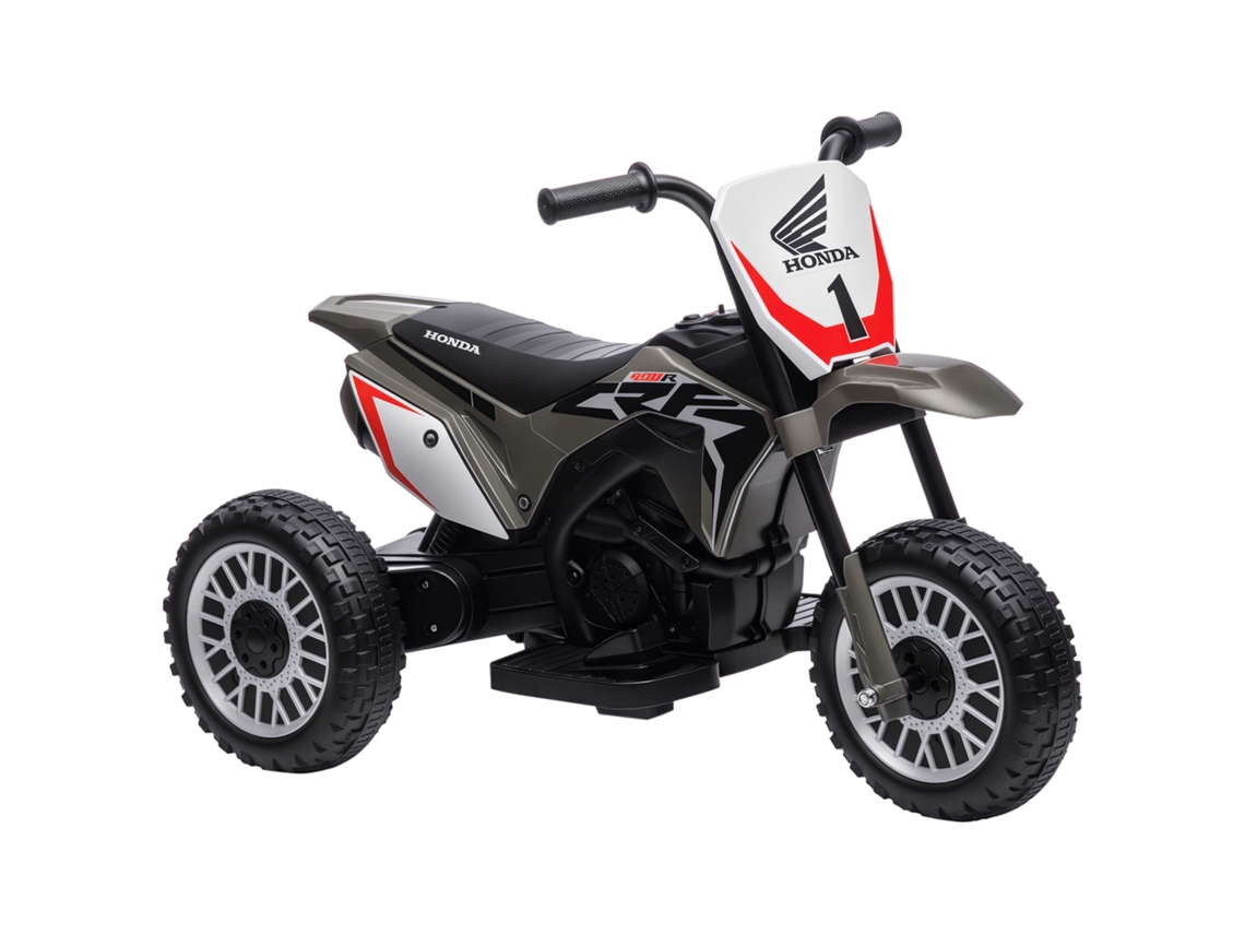 Mota Elétrica com Licença Honda Crf450rl Bateria 6v com Velocidade 3km H Buzina e Som de Arranque 71x40,5x43,5 Cm Cinza