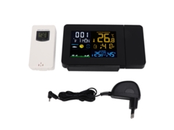 Rebe-reloj Alarma Electrónico Con Proyección Pantalla Color Multifuncional Negro