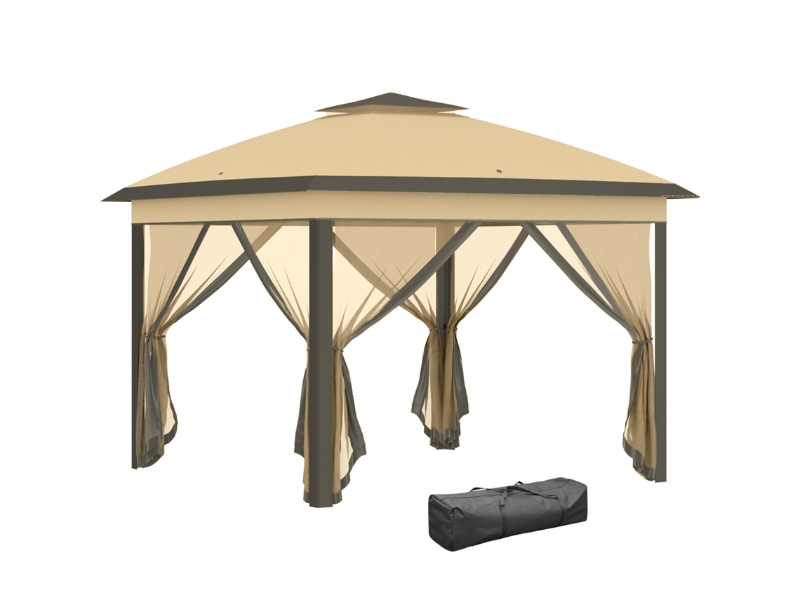 Pérgola Dobrável S/MARCA com Altura Ajustável e Teto Duplo 3,3x3,3 M