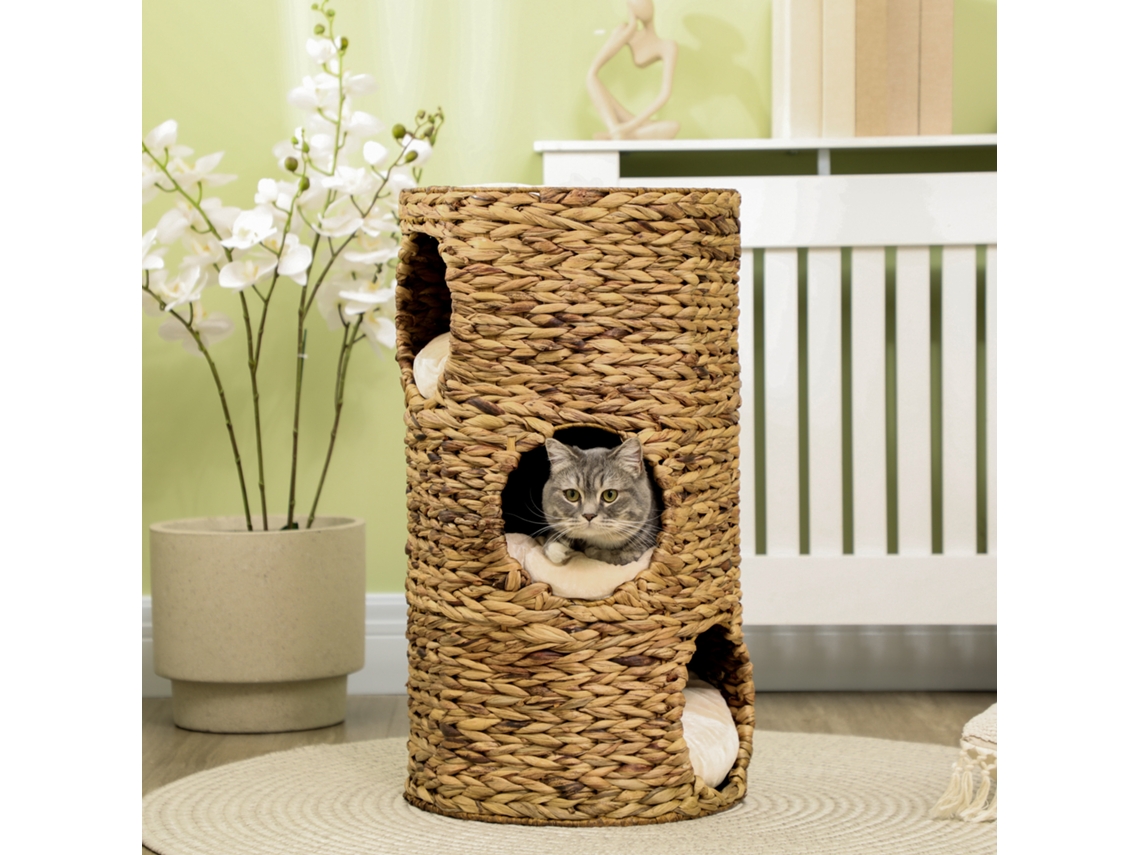 Cama para gato de 3 andares com almofada (40x40x73cm)