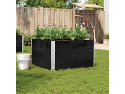 Vidaxl Vaso/floreira De Jardim 100x100cm Madeira De Pinho Maciça Preto