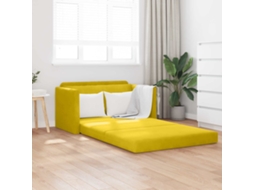 Vidaxl Sofá-cama Amarelo Girassol 124 X 71 X 78 Cm Veludo