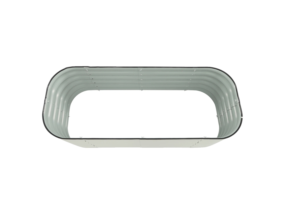 Jardim Elevado em Metal Resistente com Área de Plantio Espaçosa, Branco (150x60x43 cm)