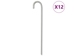 Vidaxl Estacas Para Tenda 12 Pcs 37 Cm Ø10 Mm Aço Galvanizado