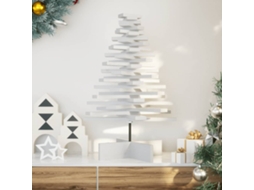 Vidaxl Árvore Natal Decorativa 80 Cm Madeira De Pinho Maciça Branco