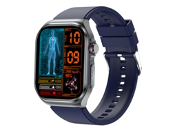 Relógio inteligente com ECG, Bluetooth, chamadas, monitor de gordura corporal, pressão arterial, açúcar no sangue e frequência cardíaca.