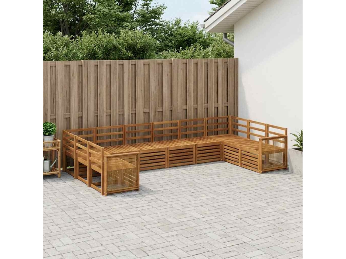 Vidaxl Conjunto De Sofás Para Exterior 7 Unid. Natural