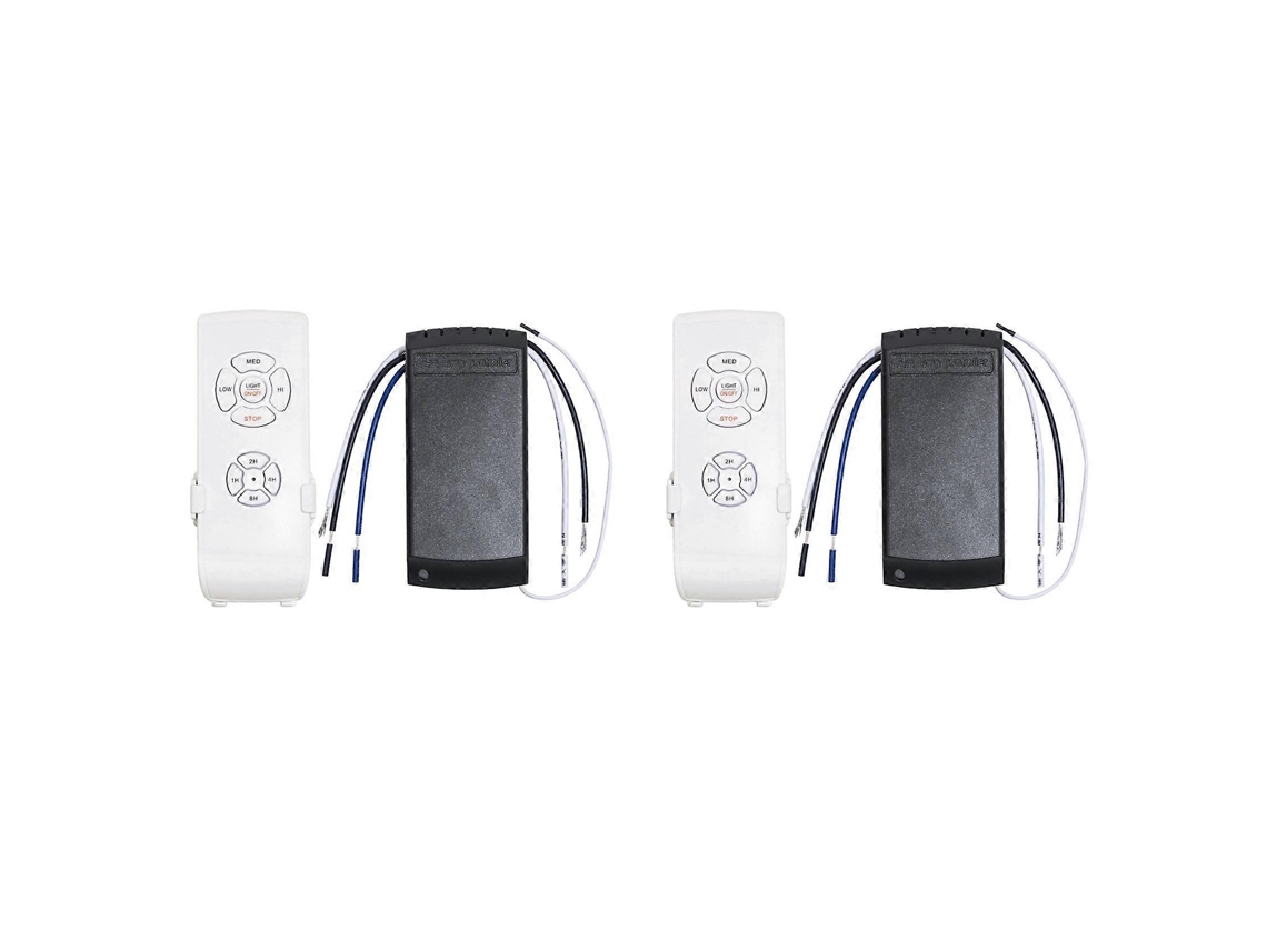 Kit Com 2 Controles Remotos Universais Para Ventilador De Teto E Luminária, Com Transmissor, Receptor E Temporizador Ajustáveis, 220v.