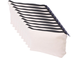 Conjunto de 10 Nécessaires de Lona Lisas para Viagem, com Zíper CHABERLU