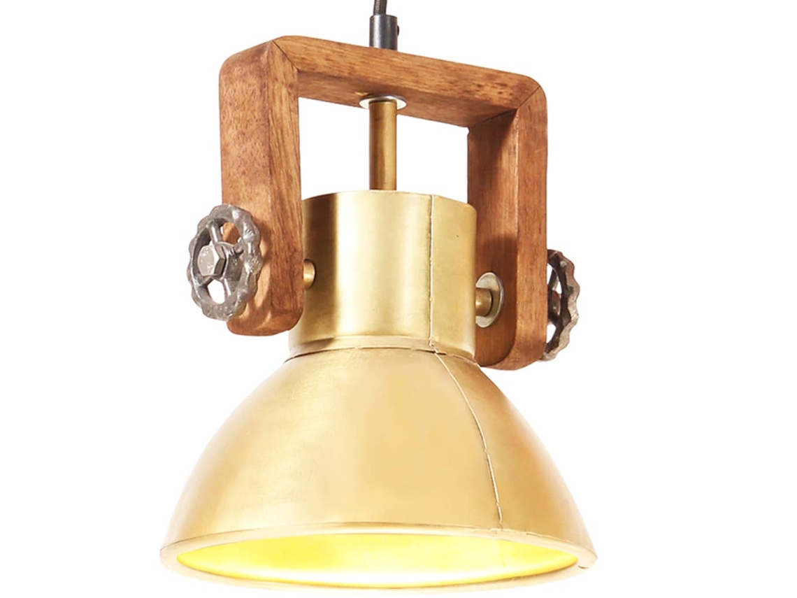 Vidaxl Candeeiro Suspenso Industrial Redondo 25 W 19 Cm E27 Bronze