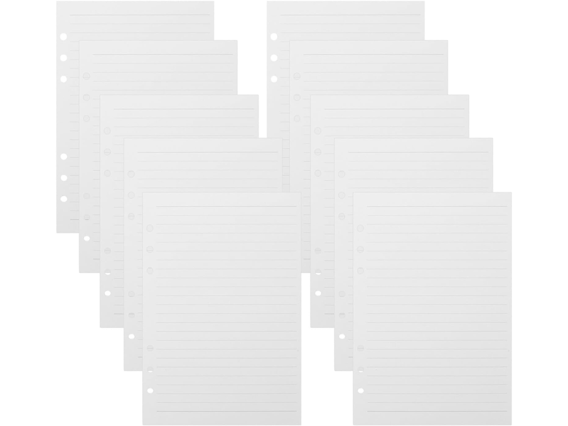 Pacote com 225 Refil de Papel Pautado A5 Healeved para Pastas Argolas, Folhas Destacáveis, Compatível Agendas