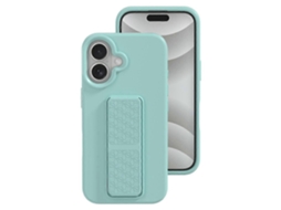 Capa Protetora De Silicone Líquido Com Suporte Oculto Para Iphone 16 Plus, Cor Verde Menta