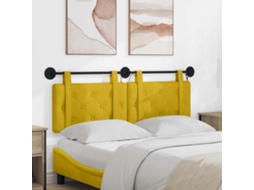 Vidaxl Cabeceira Suspensa Com Luz Led Amarelo Veludo