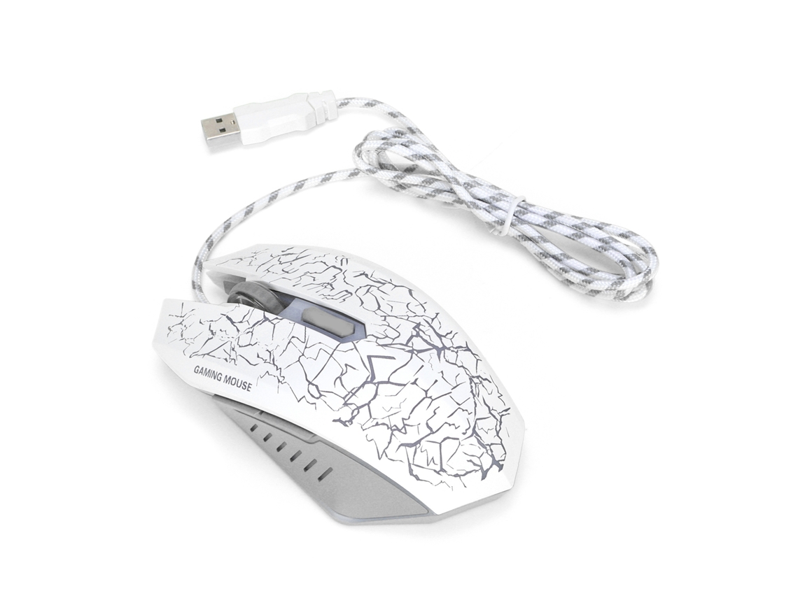 Mouse Gamer Usb Com 3200 Dpi Rgb Branco