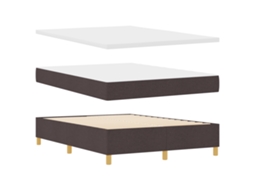 Conjunto 1 Cama Box Vidaxl Castanho Poliéster (190 X 140 Cm)