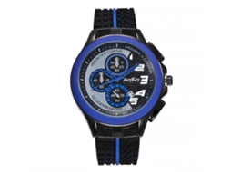 Reloj De Pulsera Redondo De Aleación Con Correa Pu Analógico De Cuarzo Moda (azul)