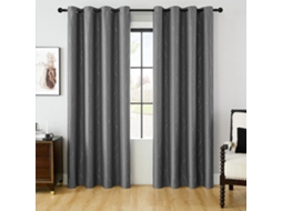 Cortina Blackout Térmica, Para Porta E Janela, Ilhós, 2 Peças, 100 X 130 Cm, Cinza