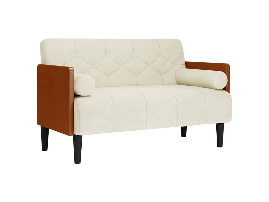 Loveseat Sofa, Loveseat Sofas Vidaxl Creme Veludo (n/a)