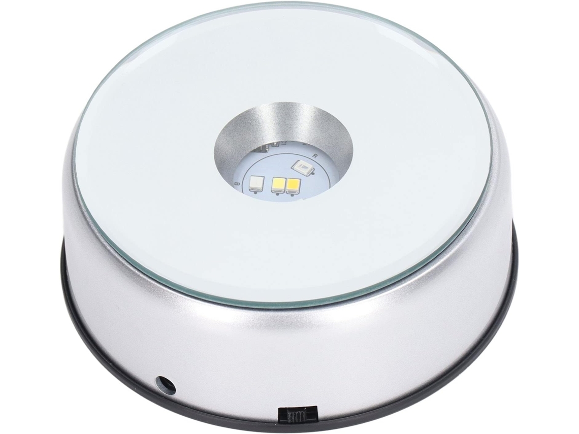 Base Giratória De Led Para Exibição, Suporte De Vidro Com Rotação 360°, Suporte Para Exibição De Xícaras, Plataforma