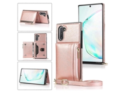 Capa Carteira Quadrada Com Zíper Para Samsung Galaxy Note10, Em Tpu+pu, Com Suporte, Compartimentos Para Cartões, Carteira E Alça Transversal.