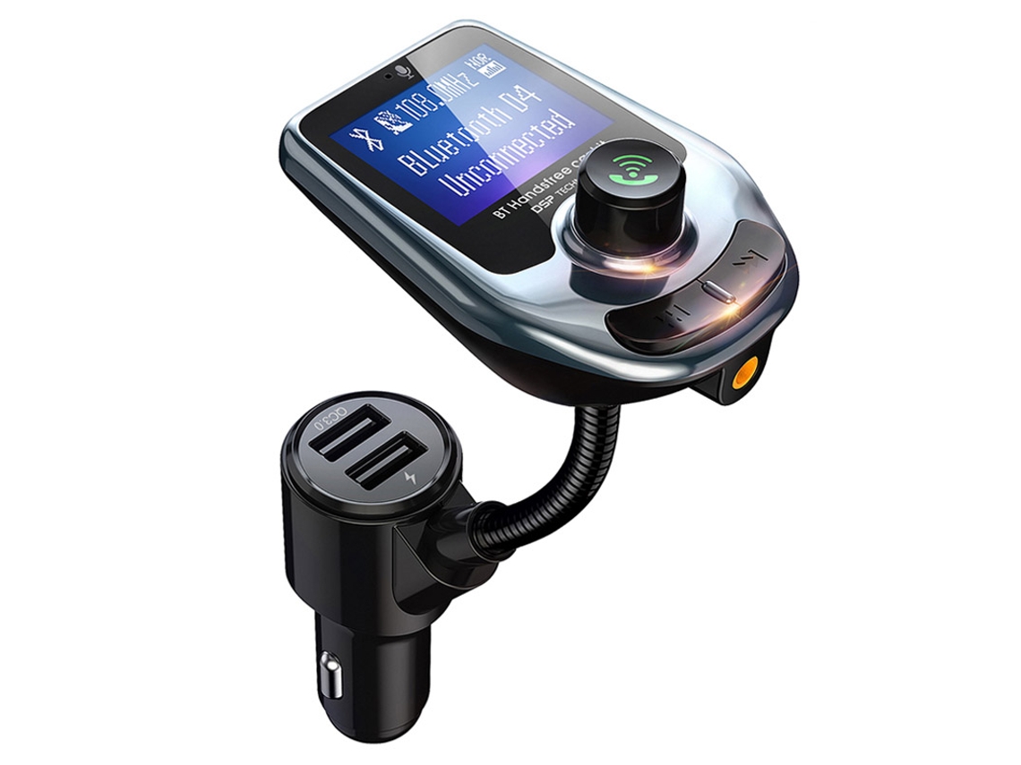 Transmissor Fm Aux Música Car Mp3 Player Qc3.0 Carregamento Rápido Usb Car Charger Handsfree Bluetooth 5.0 Car Kit Preto ENZONS