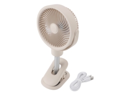 Ventilador de Mesa Oscilante com 4 Velocidades, Silencioso, USB, Portátil e Luz LED LAXISCREED