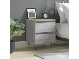 Vidaxl Mesa De Cabeceira 40x35x50 Cm Derivados De Madeira Cinza Sonoma