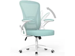 Cadeira escritório RACINGREAT assento ergonómico - poltrona com apoio braço rebatível a 90,Almofada espuma alta resiliência - Verde