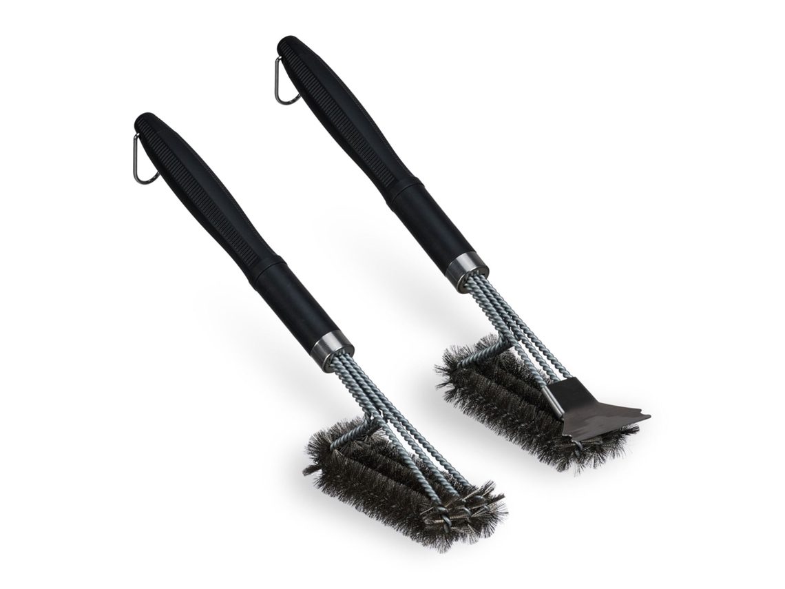 Conjunto de 2 Escovas para Limpeza de Grelha, Aço Inoxidável AQUAFORGE