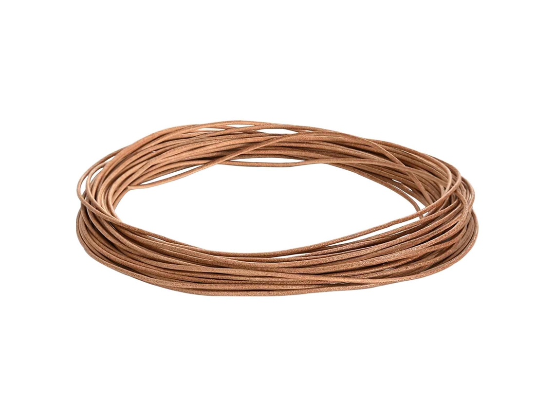 Conjunto 1 Corda De Couro Vidaxl Castanho Couro (ø1,5 Mm X 10 M)