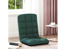 Vidaxl Cadeira De Piso Dobrável 71x51x62 Cm Tecido Verde Escuro